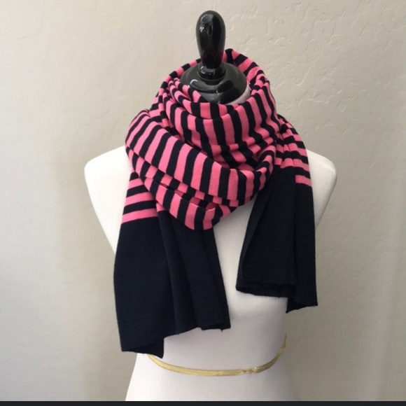 Pink/Navy J.Crew stripes scarf 🧣 - Picture 2 of 8